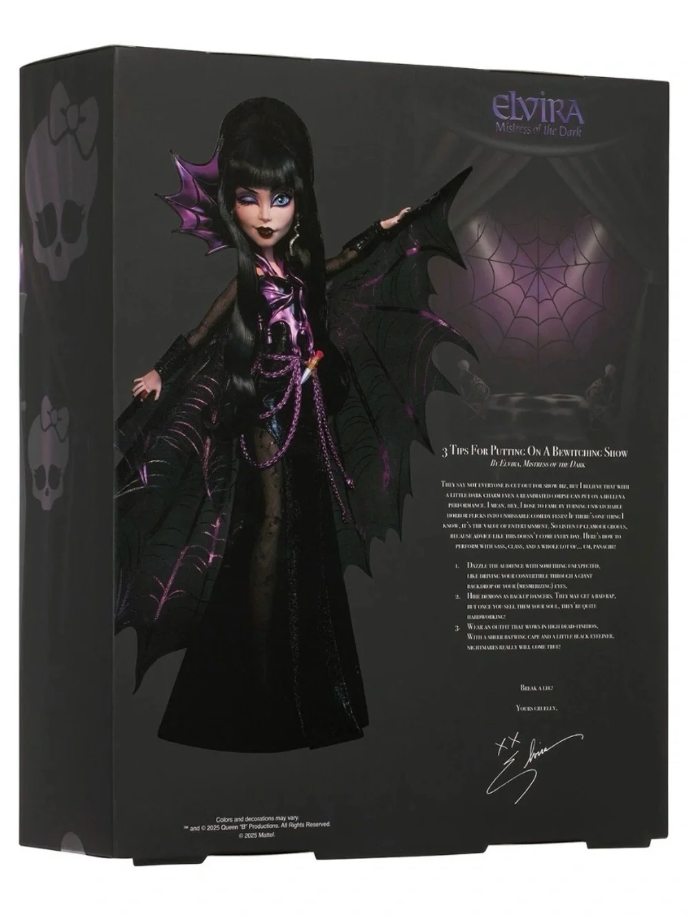 Monster High Elvira Mistress of the Dark Doll - Black & Purple - Picture 3 of 7